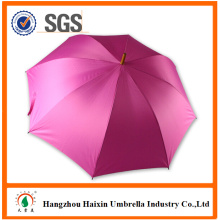 Tamanho padrão de cor rosa esculpida guarda-chuva de punho de madeira